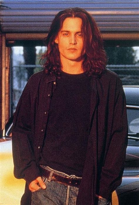 johnny depp long hair young.